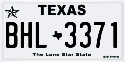 TX license plate BHL3371