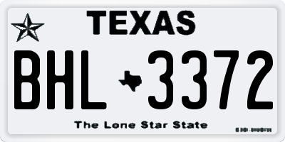 TX license plate BHL3372