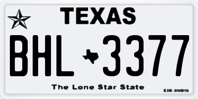 TX license plate BHL3377