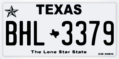 TX license plate BHL3379