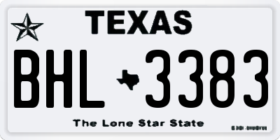 TX license plate BHL3383
