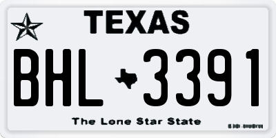 TX license plate BHL3391