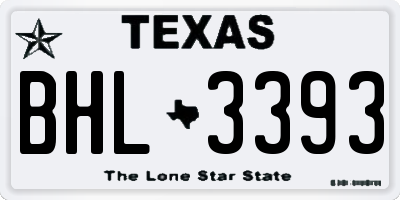 TX license plate BHL3393