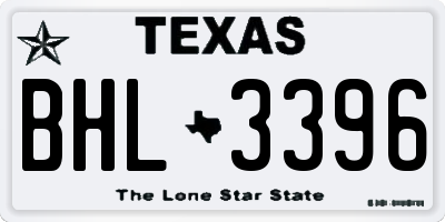 TX license plate BHL3396