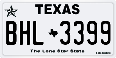 TX license plate BHL3399