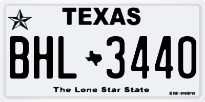 TX license plate BHL3440