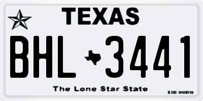 TX license plate BHL3441