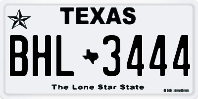 TX license plate BHL3444