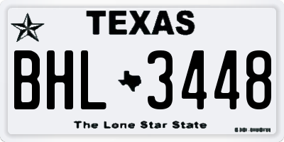 TX license plate BHL3448