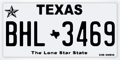 TX license plate BHL3469