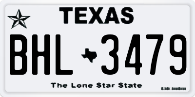 TX license plate BHL3479