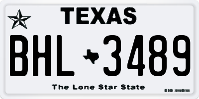 TX license plate BHL3489