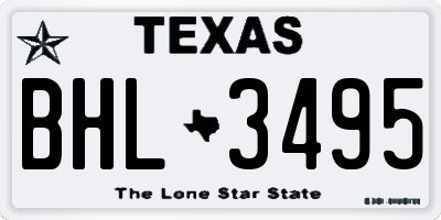 TX license plate BHL3495
