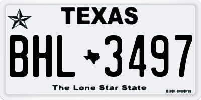 TX license plate BHL3497