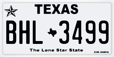 TX license plate BHL3499