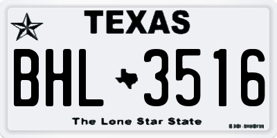 TX license plate BHL3516