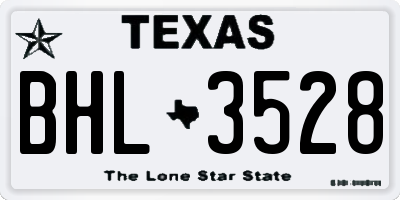TX license plate BHL3528