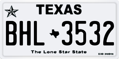 TX license plate BHL3532
