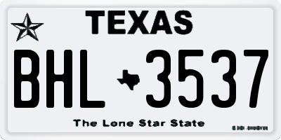 TX license plate BHL3537