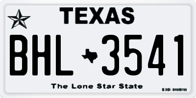 TX license plate BHL3541