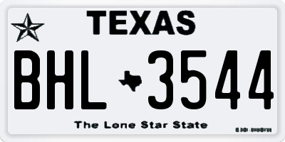 TX license plate BHL3544