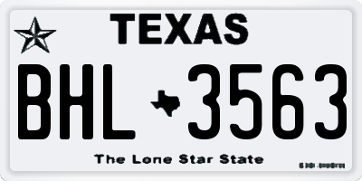 TX license plate BHL3563