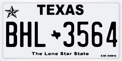 TX license plate BHL3564