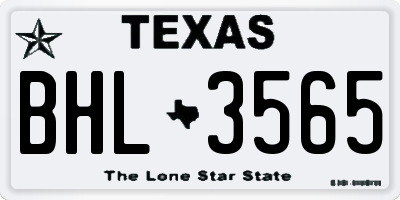 TX license plate BHL3565