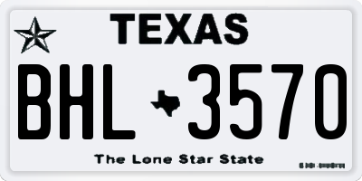 TX license plate BHL3570