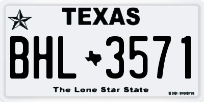 TX license plate BHL3571
