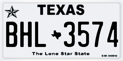 TX license plate BHL3574