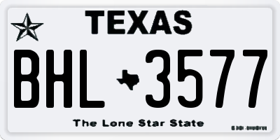 TX license plate BHL3577