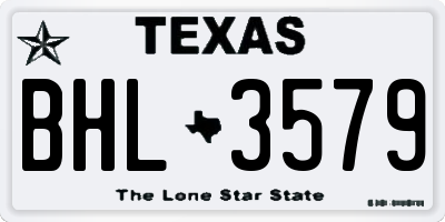 TX license plate BHL3579