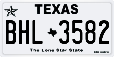 TX license plate BHL3582