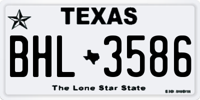 TX license plate BHL3586