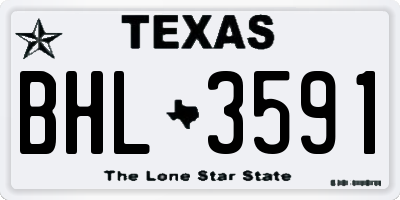 TX license plate BHL3591