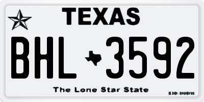 TX license plate BHL3592