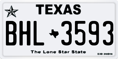 TX license plate BHL3593