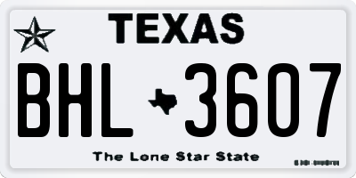 TX license plate BHL3607