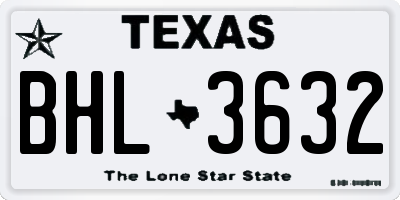 TX license plate BHL3632