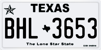 TX license plate BHL3653