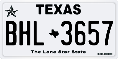 TX license plate BHL3657