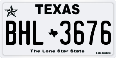 TX license plate BHL3676