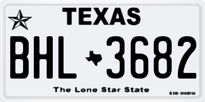 TX license plate BHL3682