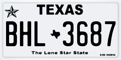TX license plate BHL3687