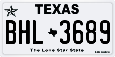 TX license plate BHL3689
