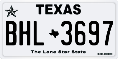 TX license plate BHL3697