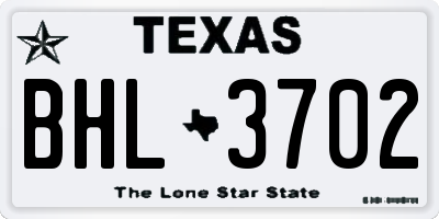 TX license plate BHL3702