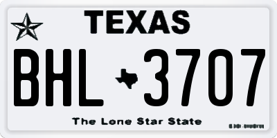 TX license plate BHL3707
