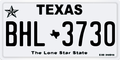 TX license plate BHL3730